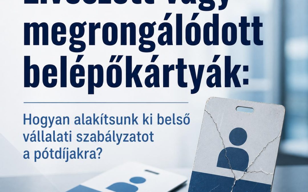 Elveszett vagy megrongálódott belépőkártyák: Hogyan alakítsunk ki belső vállalati szabályzatot a pótdíjakra?