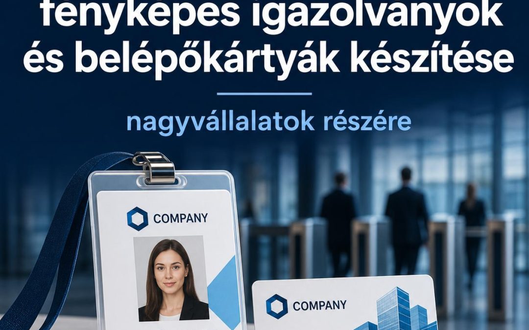 Személyre szabott fényképes igazolványok és belépőkártyák készítése nagyvállalatok részére