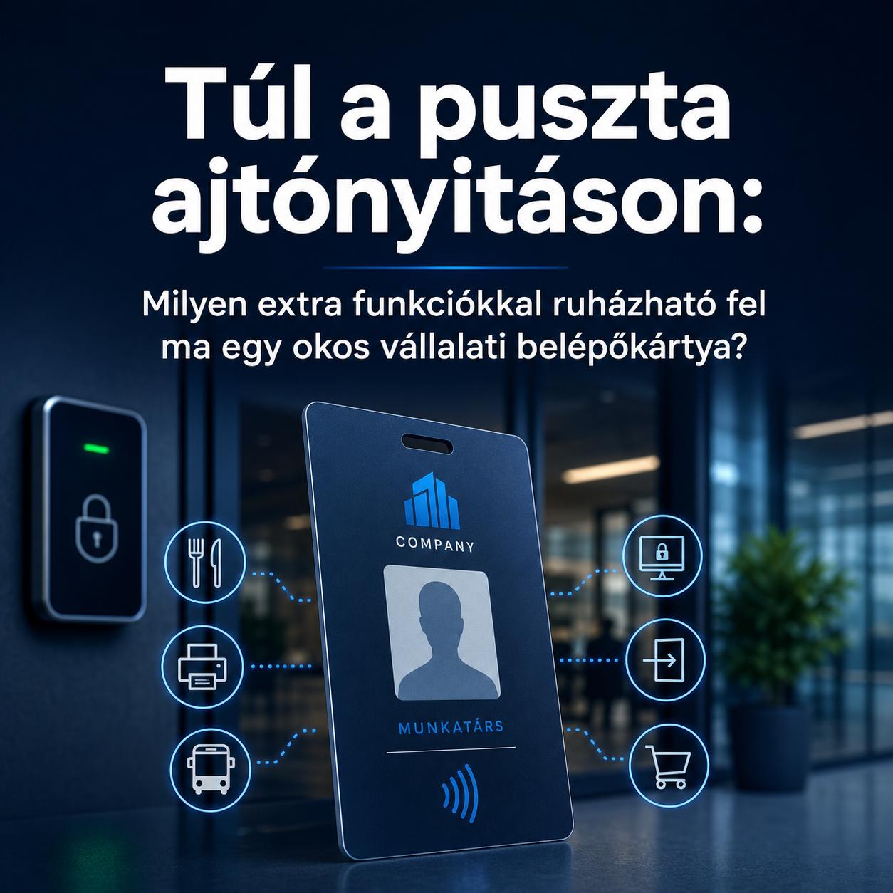 Túl a puszta ajtónyitáson: Milyen extra funkciókkal ruházható fel ma egy okos vállalati belépőkártya? Túl a puszta ajtónyitáson: Milyen extra funkciókkal ruházható fel ma egy okos vállalati belépőkártya?
